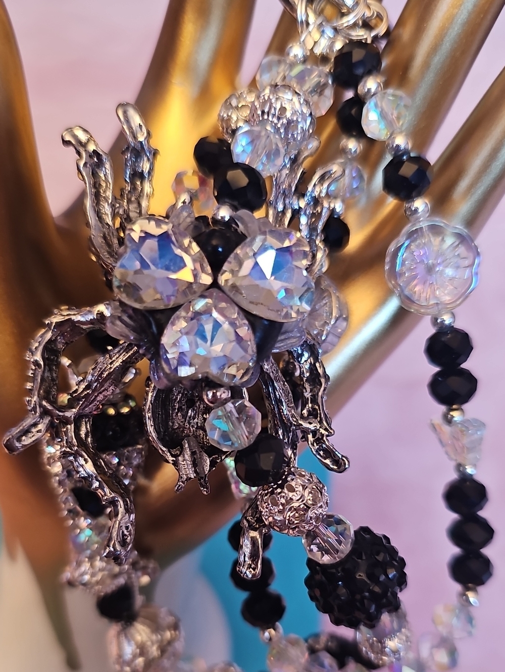 CHARMS: Dark Blue Spider Purse Charm - Picture 4 of 4